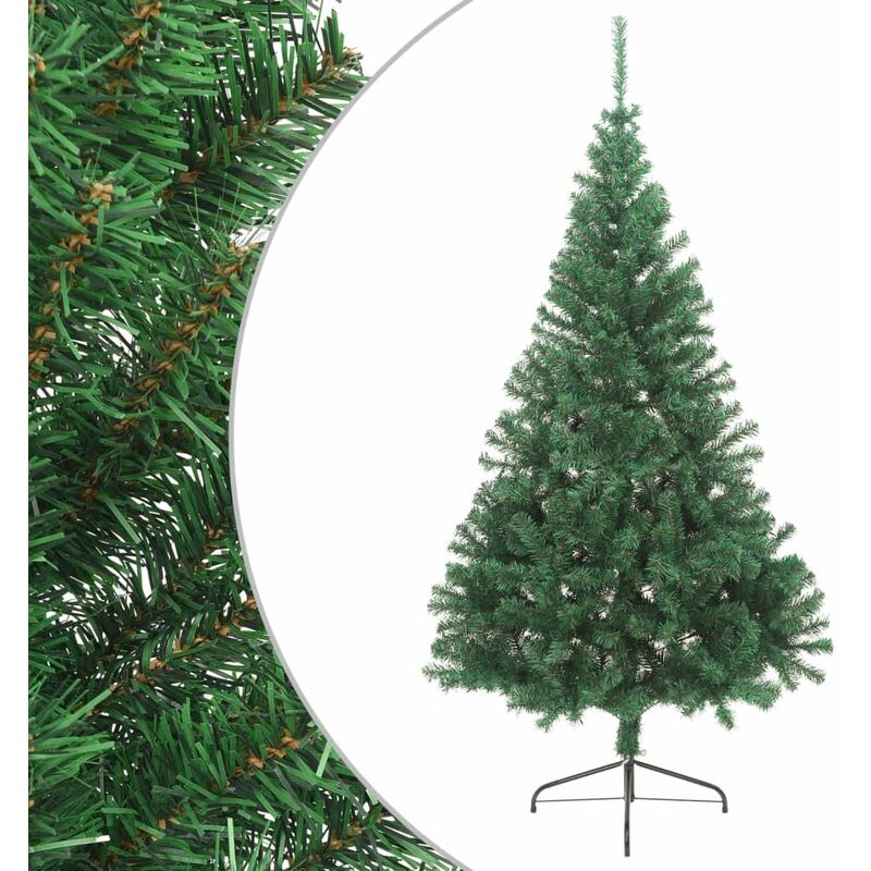 

Medio árbol de Navidad artificial con soporte verde PVC 180 cm - Verde - Youthup