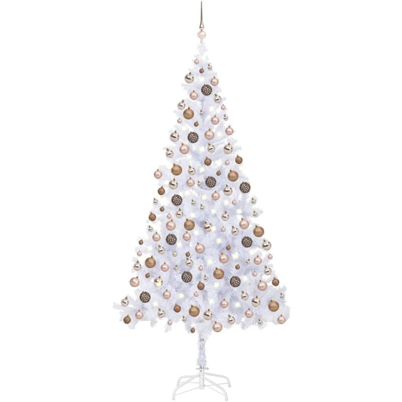 

Medio árbol de Navidad artificial LED bolas 910 ramas 210 cm - Youthup