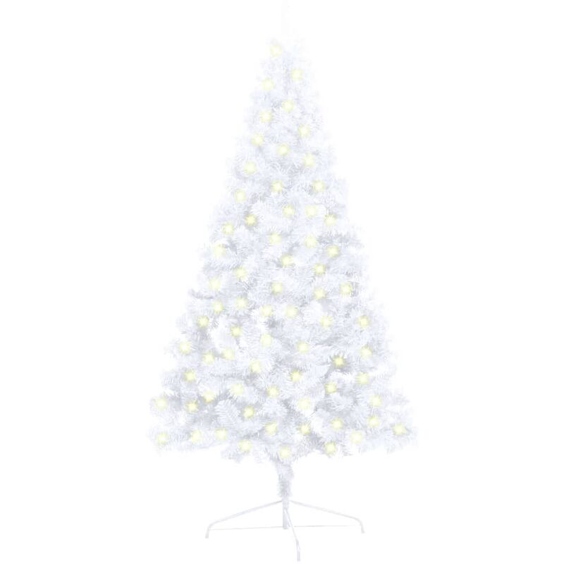 

Medio árbol de Navidad artificial LED soporte PVC blanco 120cm - Youthup