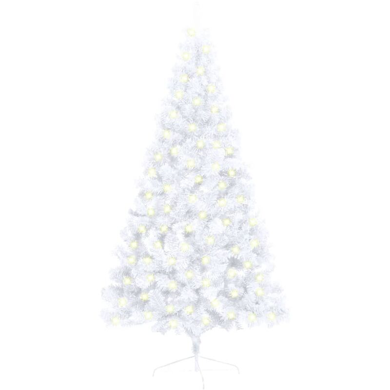 

Medio árbol de Navidad artificial LED soporte PVC blanco 150 cm - Youthup