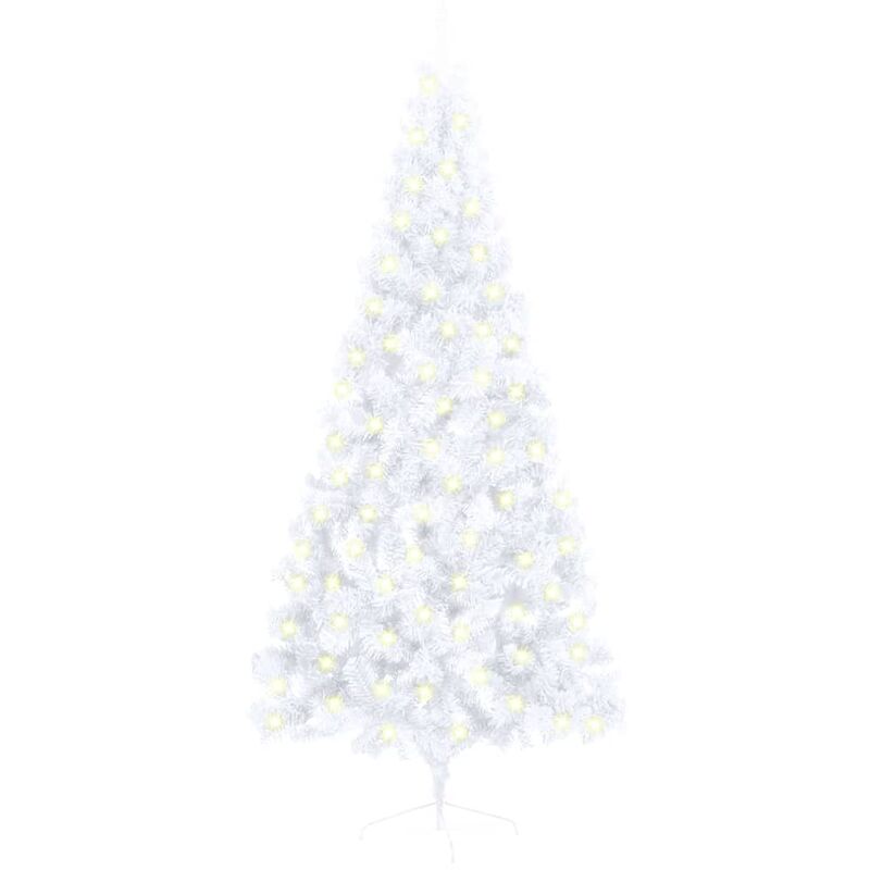 

Medio árbol de Navidad artificial LED soporte PVC blanco 180 cm - Youthup