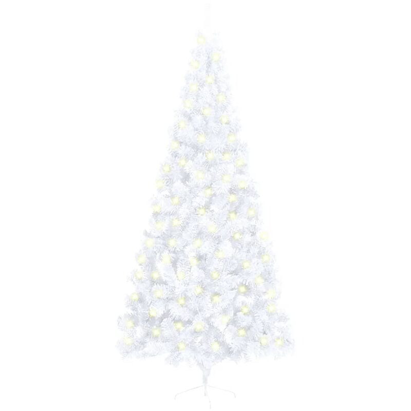 

Medio árbol de Navidad artificial LED soporte PVC blanco 240 cm - Youthup