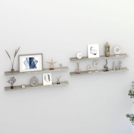 YOUTHUP Mensole da Parete 4 pz Grigio Cemento 100x9x3 cm