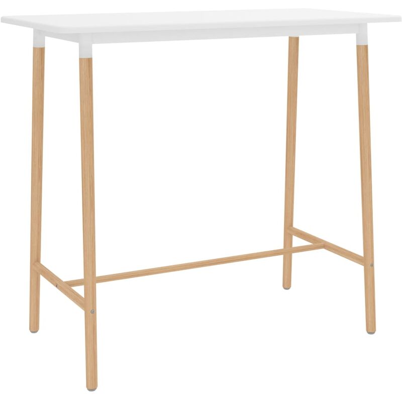

Mesa alta de cocina MDF madera maciza haya blanco 120x60x105 cm - Blanco - Youthup