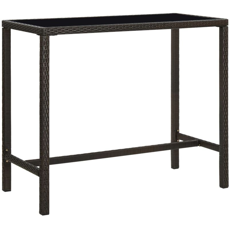 

Mesa alta de jardín ratán sintético y vidrio marrón 130x60x110cm - Marrón - Youthup