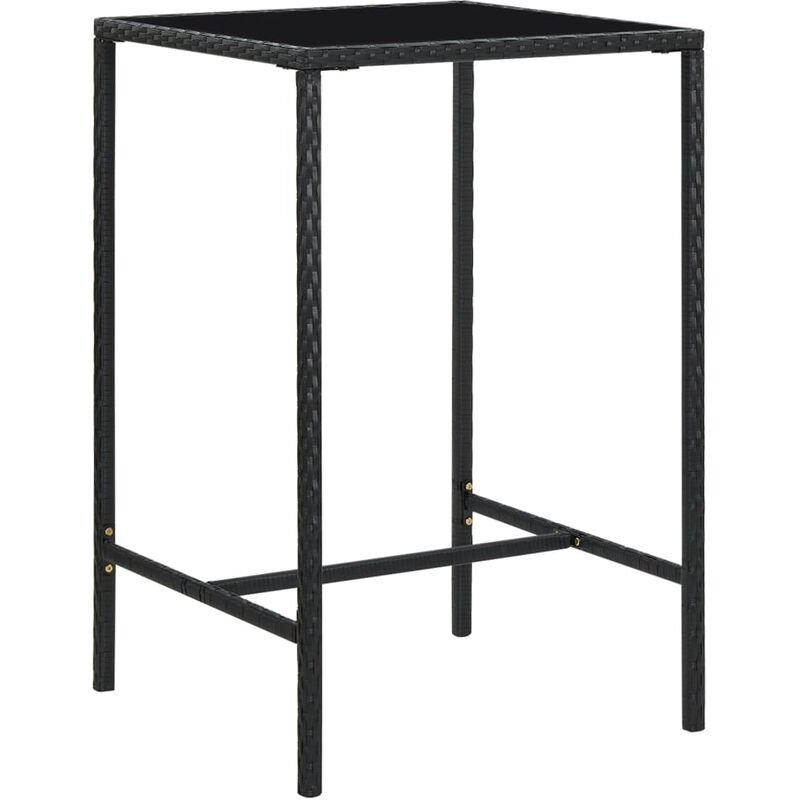 

Mesa alta de jardín ratán sintético y vidrio negro 70x70x110 cm - Negro - Youthup