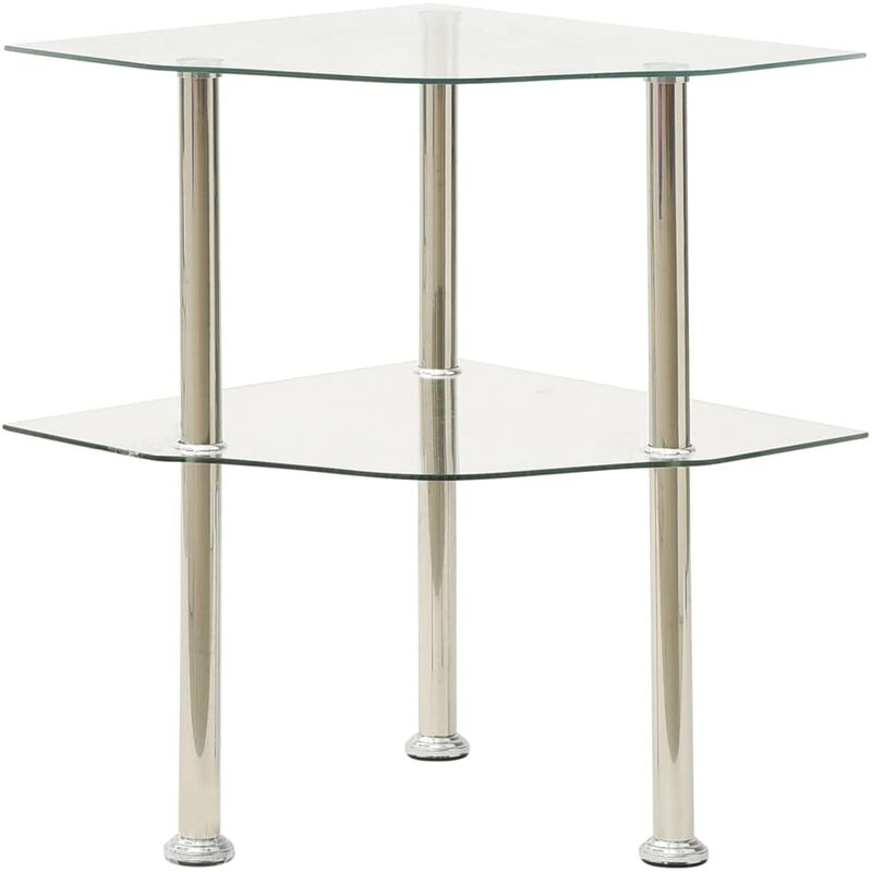 

Mesa auxiliar de 2 niveles vidrio transparente 38x38x50 cm - Youthup