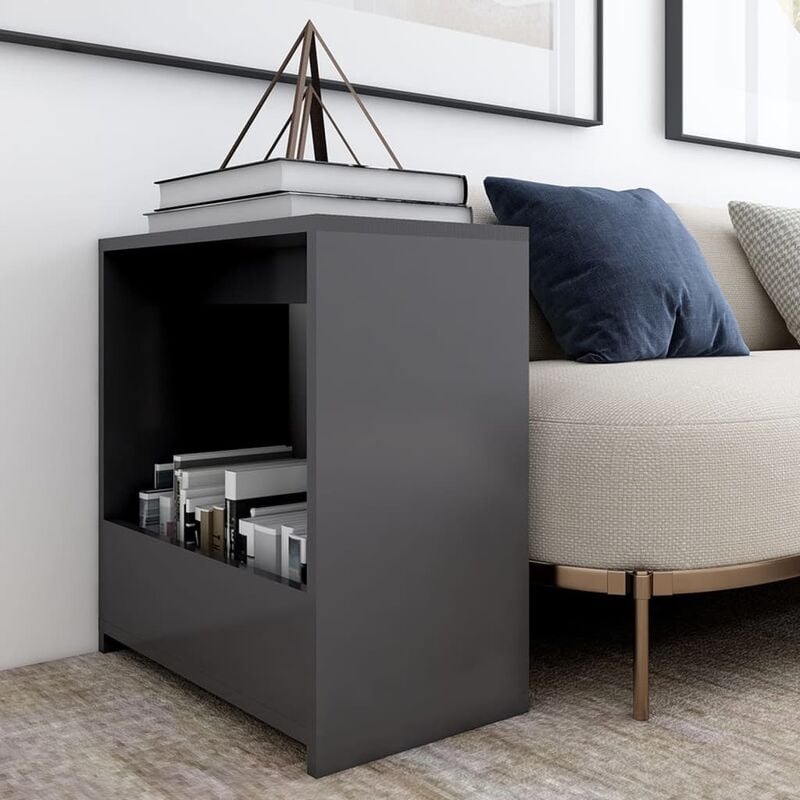 

Mesa auxiliar de aglomerado gris 50x26x50 cm - Gris - Youthup
