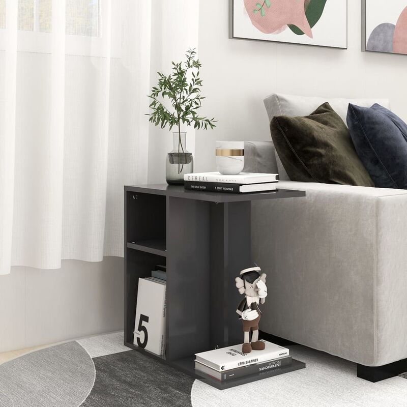 

Mesa auxiliar de aglomerado gris 50x30x50 cm - Gris - Youthup