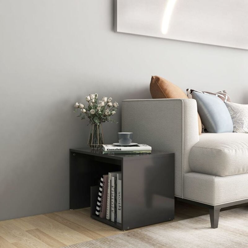 

Mesa auxiliar de aglomerado gris 59x36x38 cm - Gris - Youthup