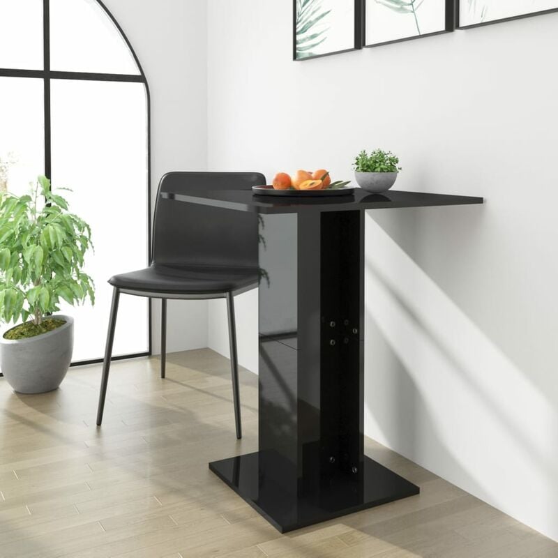 

Mesa bistró de aglomerado negro brillante 60x60x75 cm - Negro - Youthup