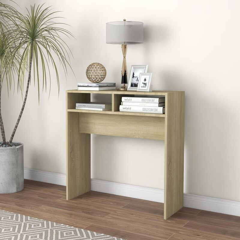 

YOUTHUP Mesa consola de aglomerado color roble Sonoma 78x30x80 cm - Marrón