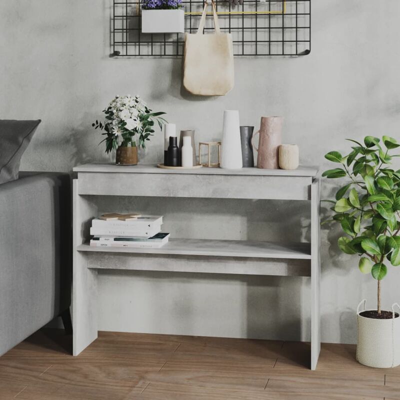 

YOUTHUP Mesa consola de aglomerado gris hormigón 102x30x80 cm - Gris