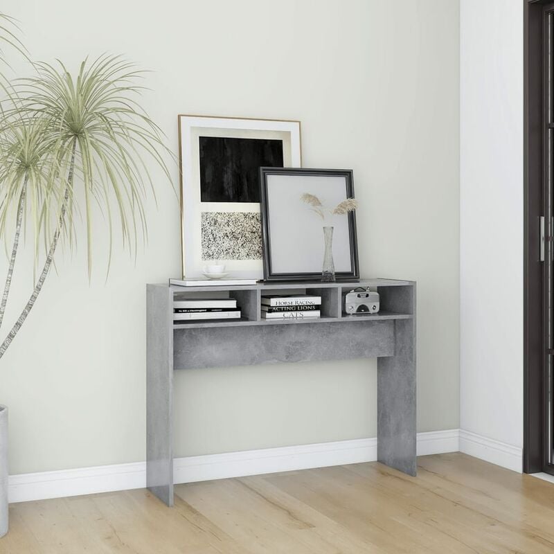 

Mesa consola de aglomerado gris hormigón 105x30x80 cm - Gris - Youthup