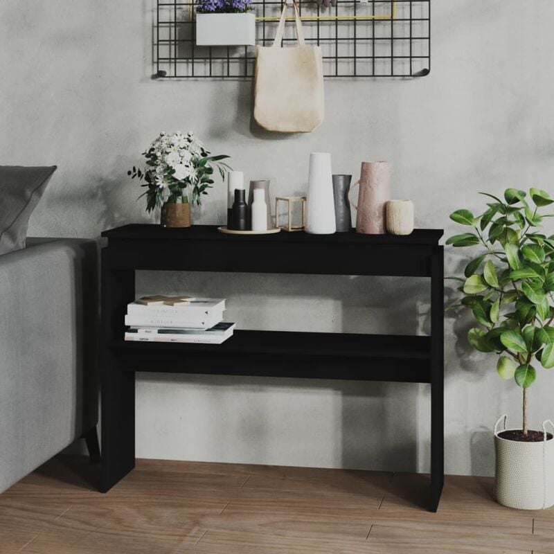 

YOUTHUP Mesa consola de aglomerado negro 102x30x80 cm - Negro