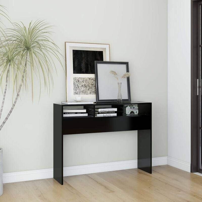 

Mesa consola de aglomerado negro 105x30x80 cm - Negro - Youthup