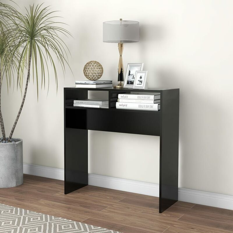 

YOUTHUP Mesa consola de aglomerado negro 78x30x80 cm - Negro