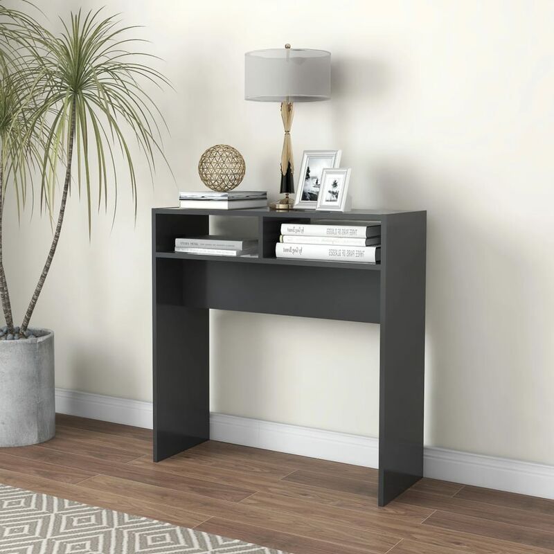 

YOUTHUP Mesa consola gris aglomerado 78x30x80 cm - Gris