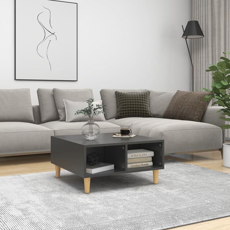 

Mesa de centro aglomerado gris 60x60x30 cm - Gris - Youthup