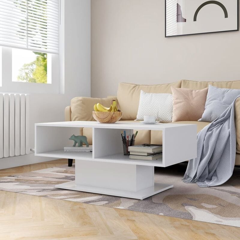 

Mesa de centro de aglomerado blanco 103,5x50x44,5 cm - Blanco - Youthup