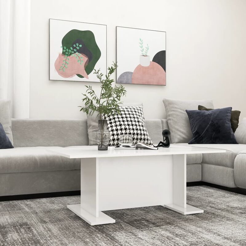 

Mesa de centro de aglomerado blanco 103,5x60x40 cm - Blanco - Youthup