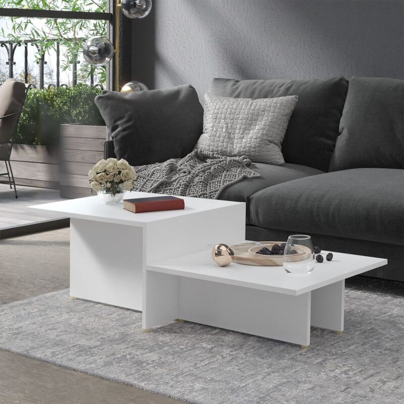 

Mesa de centro de aglomerado blanco 111,5x50x33 cm - Blanco - Youthup