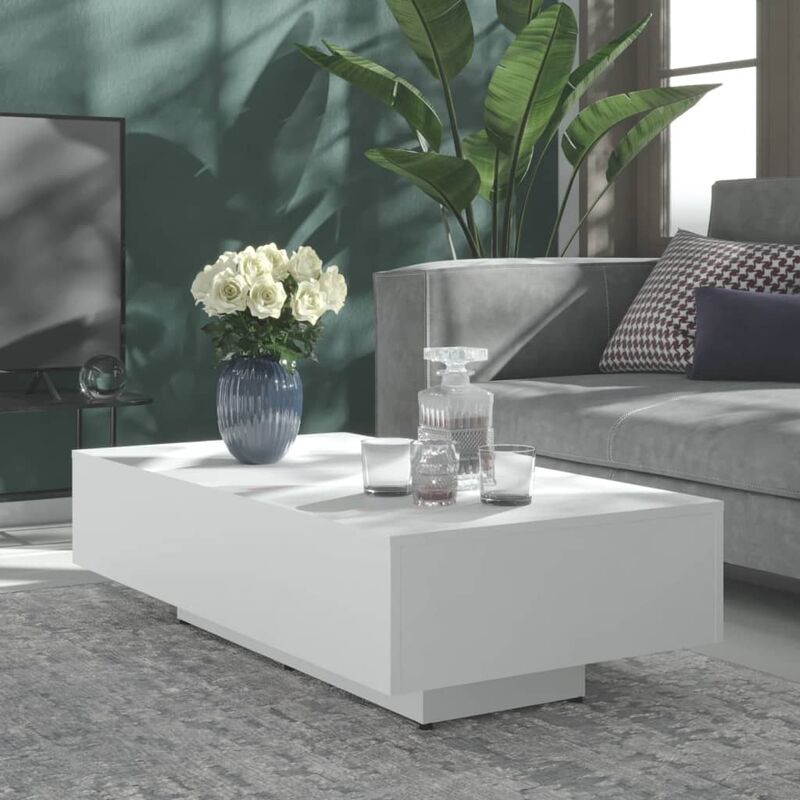 

Mesa de centro de aglomerado blanco 115x60x31 cm - Blanco - Youthup
