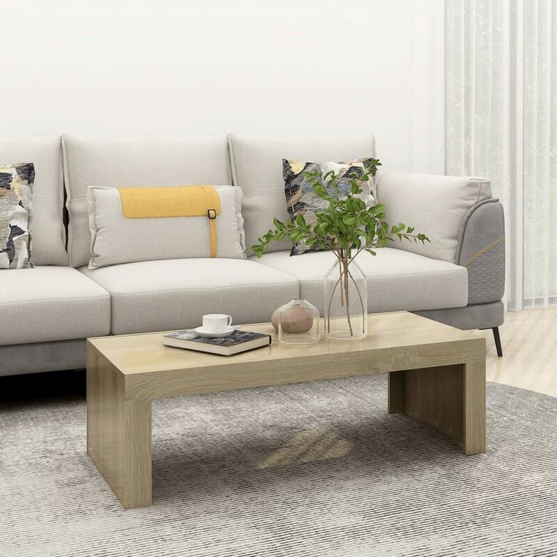 

Mesa de centro de aglomerado color roble Sonoma 110x50x35 cm - Marrón - Youthup
