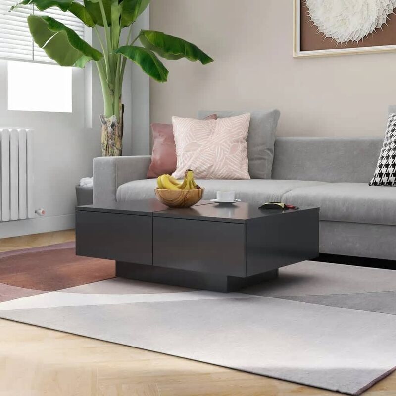 

Mesa de centro de aglomerado gris 90x60x31 cm - Gris - Youthup