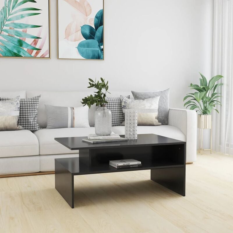 

YOUTHUP Mesa de centro de aglomerado gris 90x60x42,5 cm - Gris