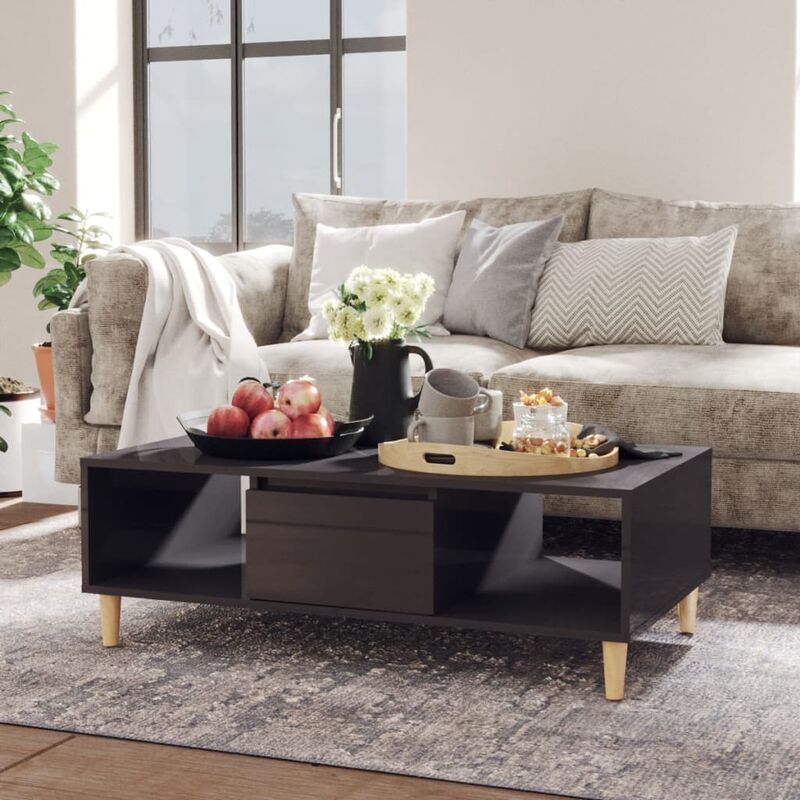 

Mesa de centro de aglomerado gris brillante 103,5x60x35 cm - Gris - Youthup