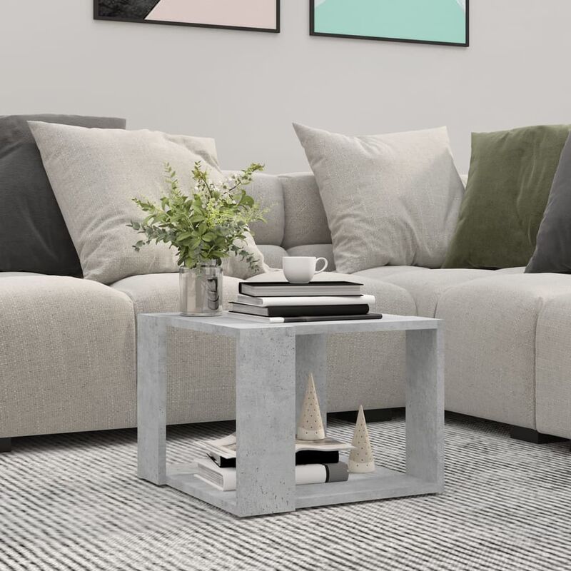 

Mesa de centro de aglomerado gris hormigón 40x40x30 cm - Gris - Youthup