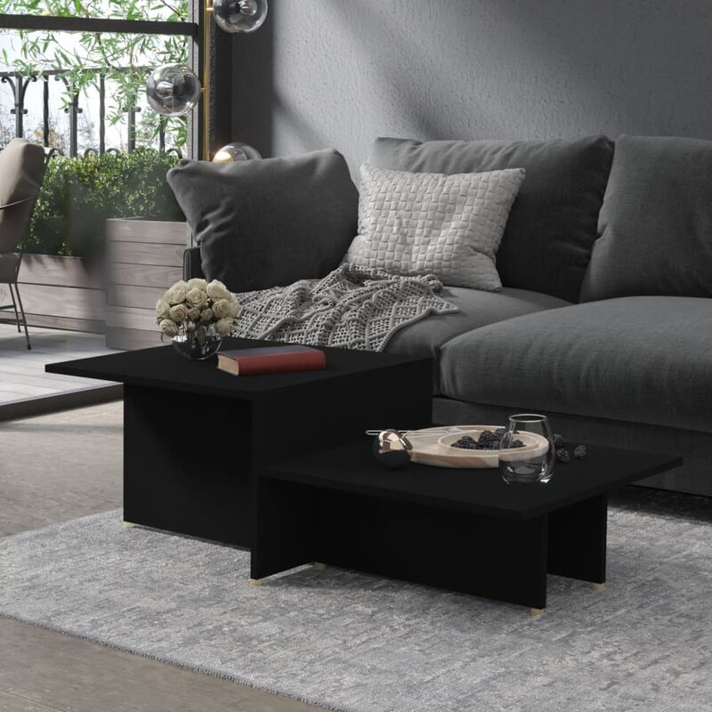 

Mesa de centro de aglomerado negro 111,5x50x33 cm - Negro - Youthup