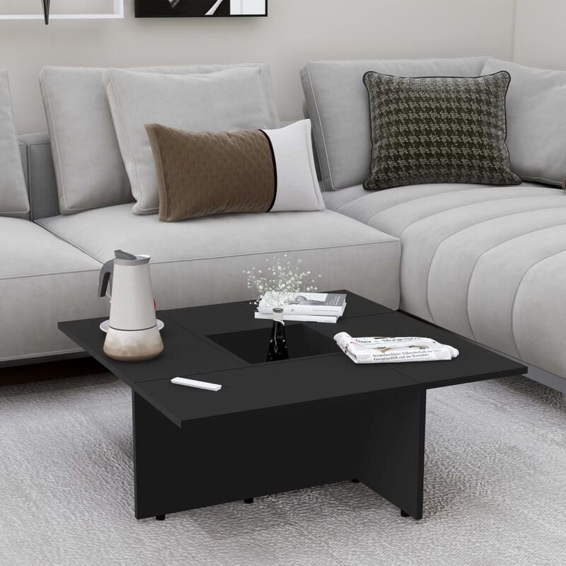 

Mesa de centro de aglomerado negro 79,5x79,5x30 cm - Negro - Youthup