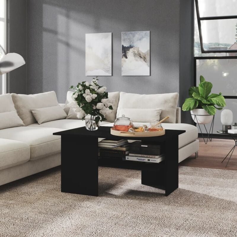 

Mesa de centro de aglomerado negro 90x60x46,5 cm - Negro - Youthup