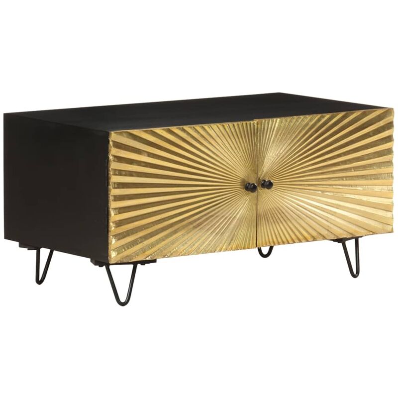 

Mesa de centro madera de mango maciza 90x50x45 cm - Negro - Youthup