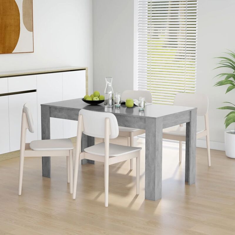

Mesa de comedor de aglomerado gris hormigón 140x74,5x76 cm - Gris - Youthup