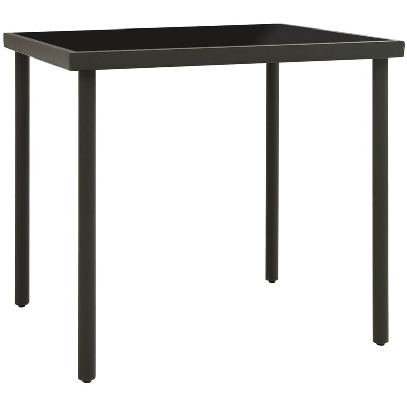 

Mesa de comedor jardín vidrio y acero gris antracita 80x80x72cm - Antracita - Youthup