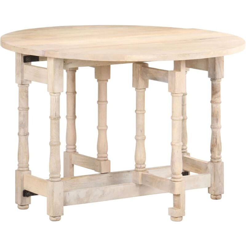 

Mesa de comedor redonda de madera maciza de mango 110x76 cm - Marrón - Youthup