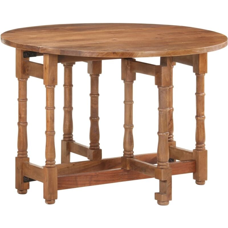 

Mesa de comedor redonda de madera maciza de mango 110x76 cm - Marrón - Youthup