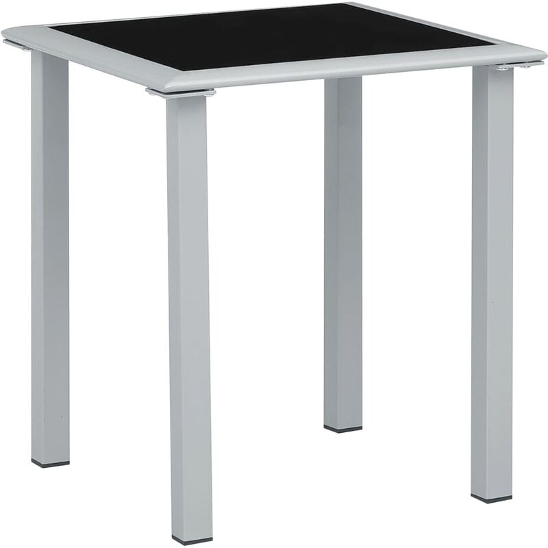 

Mesa de jardín acero y vidrio negro y plateado 41x41x45 cm - Plateado - Youthup