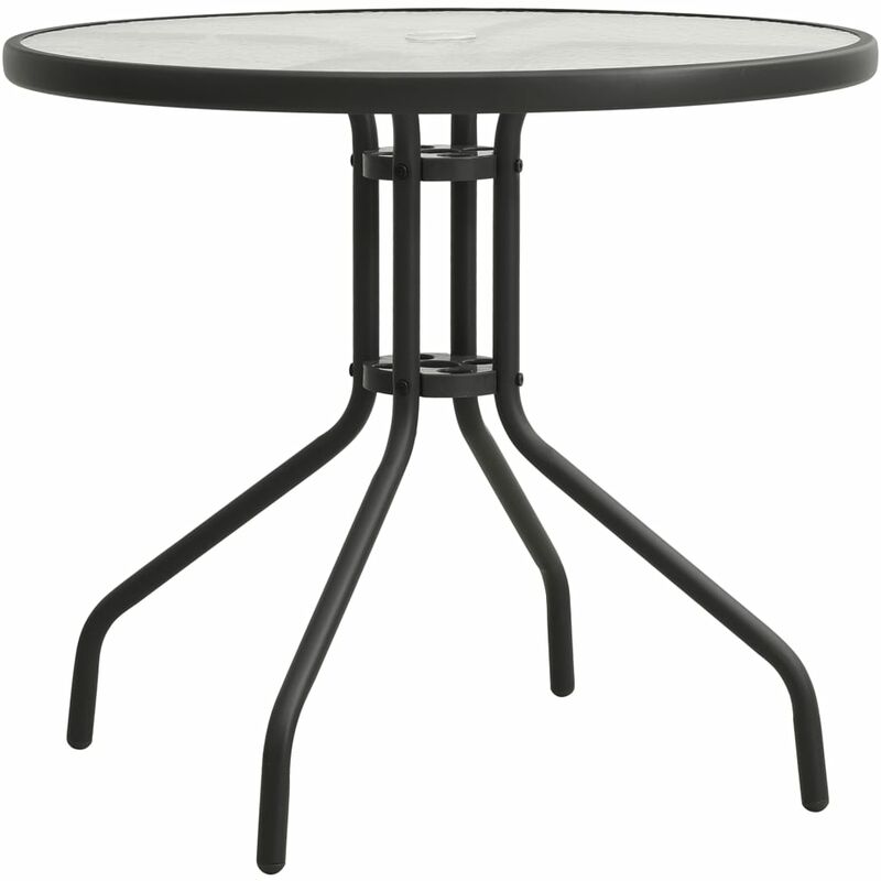 

YOUTHUP Mesa de jardín bistró de acero gris antracita Ø80x71 cm - Antracita