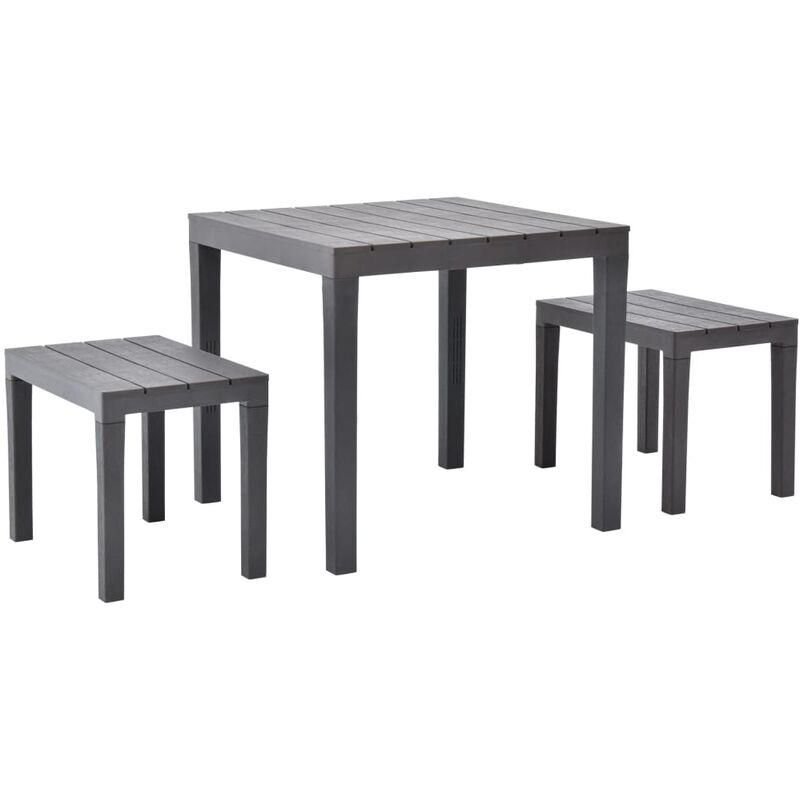 

Mesa de jardín con 2 bancos plástico marrón - Marrón - Youthup