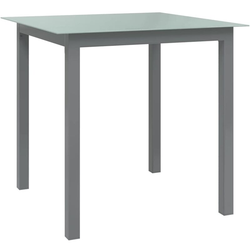 

Mesa de jardín de aluminio y vidrio gris claro 80x80x74 cm - Gris - Youthup