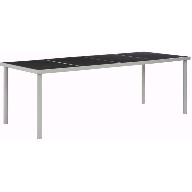 

Mesa de jardín de jardín de acero negra 220x90x74,5 cm - Negro - Youthup