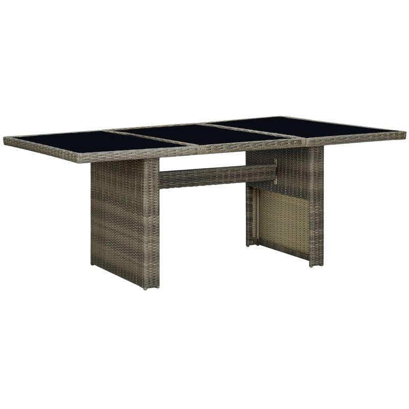 

Mesa de jardín de ratán sintético marrón y vidrio templado - Marrón - Youthup