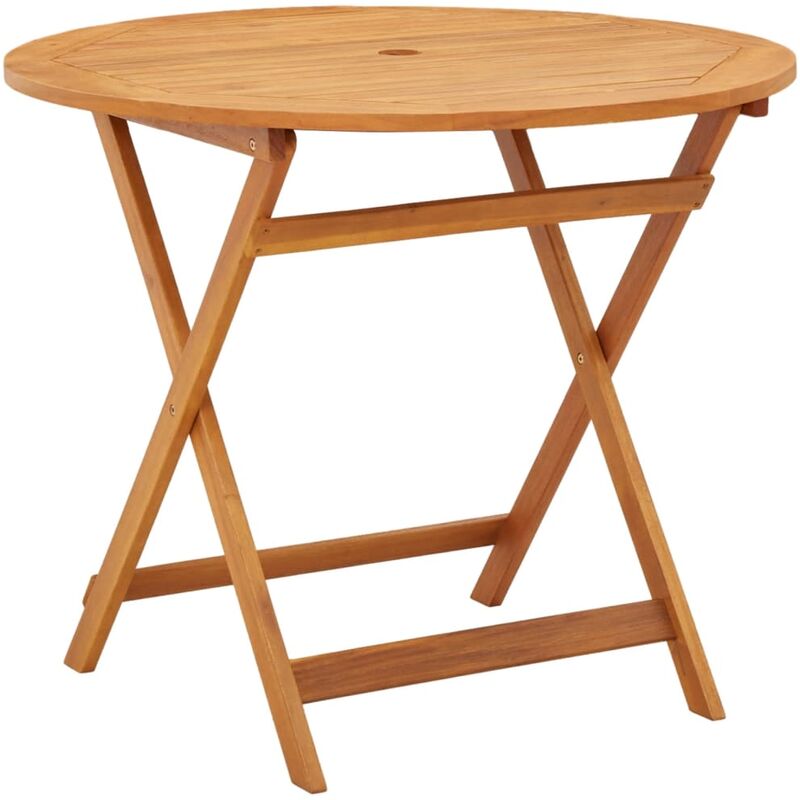 

Mesa jardín plegable madera maciza de eucalipto Ø90x75 cm - Marrón - Youthup