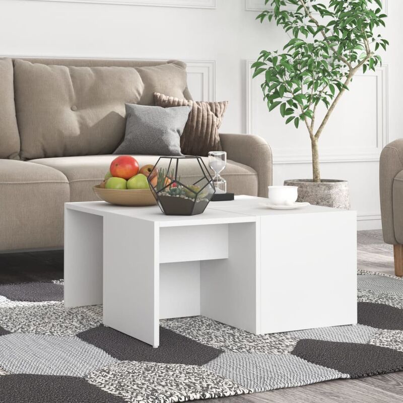 

Mesas de centro 4 pzas aglomerado blanco 33x33x33 cm - Blanco - Youthup