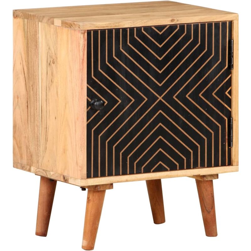 

Mesita de noche de madera maciza de acacia 40x30x50 cm - Youthup