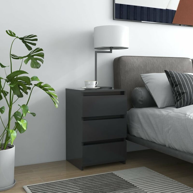 

Mesita de noche gris aglomerado 40x35x62,5 cm - Gris - Youthup